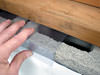 Clear plastic vapor barrier covering for block walls in Binghamton, Ithaca, Elmira