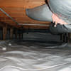 A sealed crawl space with an insulated hot air duct in Elmira.