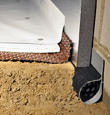 Walton installation of SilverGlo™ insulation with our crawl space pipe, drainage matting, floor insulation, and crawl space moisture barrier.
