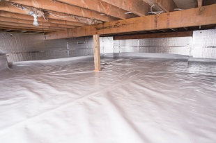 A complete crawl space vapor barrier in Horseheads installed by our contractors