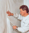 Horseheads, New York installation in progress of a crawl space vapor barrier