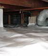 A Horseheads crawl space moisture system with a low ceiling