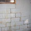A cracked foundation wall near a window in a Dryden home