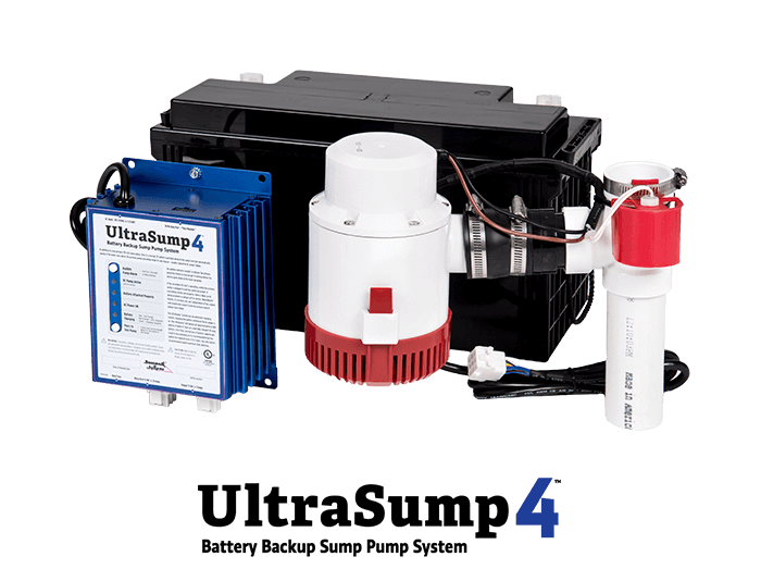 a battery backup sump pump system in Walton