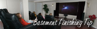 a waterproofed basement that has been finished into a family room in Endicott