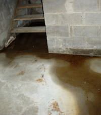 Flooding floor cracks by a hatchway door in Spencer