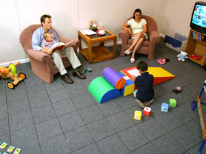Waterproof basement flooring installed in a family room in Conklin, New York