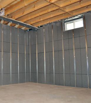 Installed basement wall panels installed in Newfield