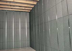 SilverGlo™ insulation and metal studs making up our Basement to Beautiful panels.  Installed in Johnson City.