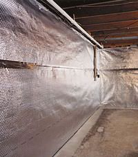 Radiant heat barrier and vapor barrier for finished basement walls in Lansing, New York